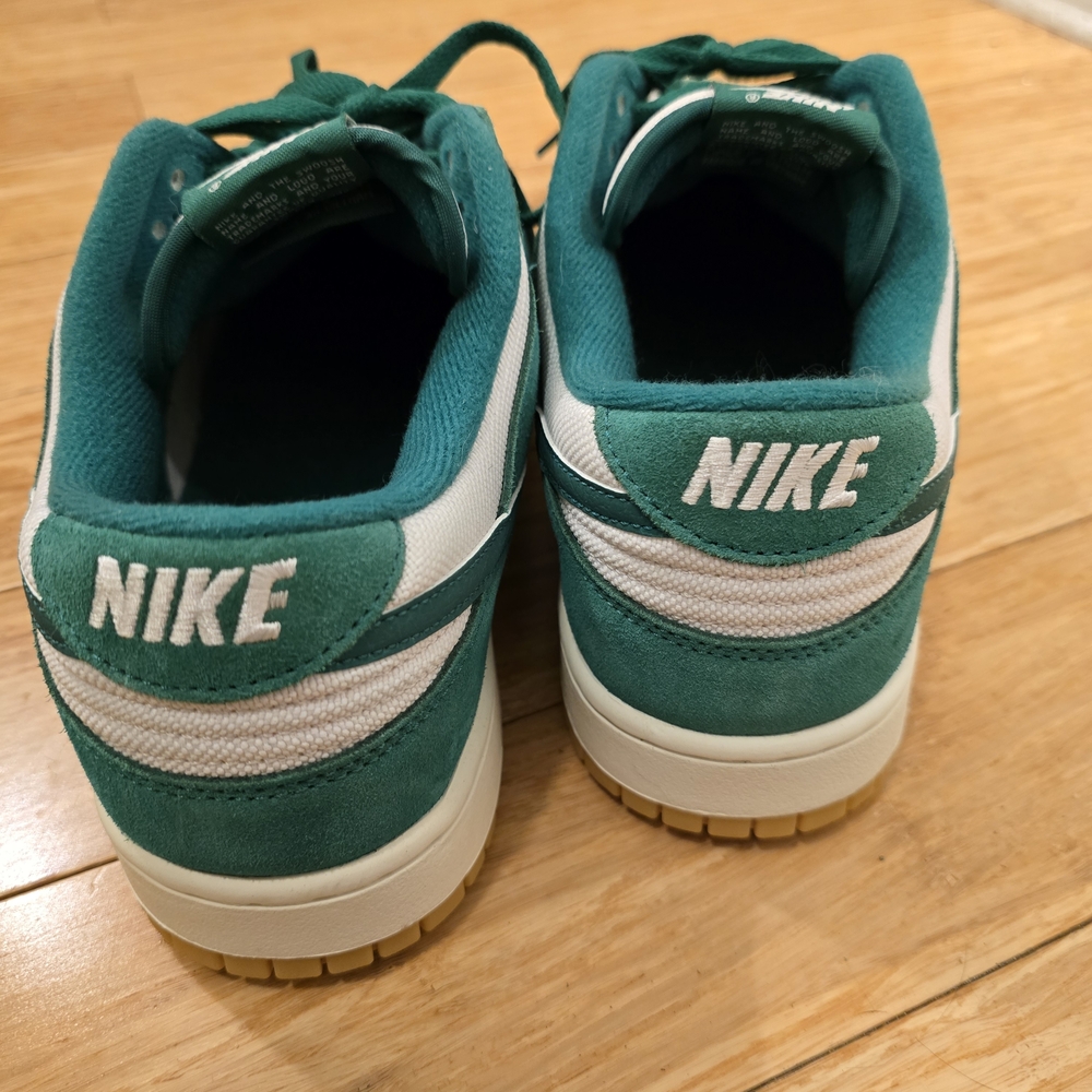 Nike Dunk Low Green White Suede Sneakers - Picture 5 of 10